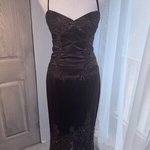 Deep Mahogony Sweetheart Two-Piece Silk Cocktail Dress by Cache